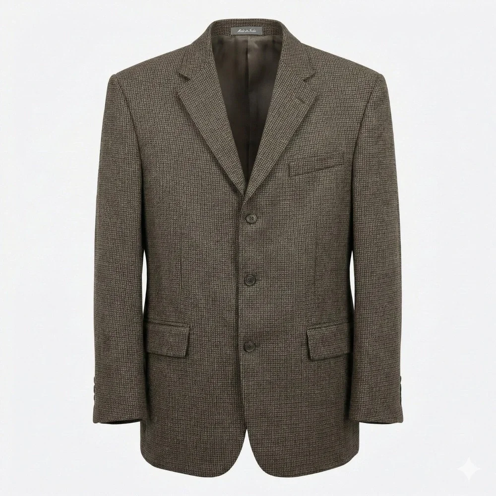 Oscar de la Renta Blazer Mens 44R 100% Lambswool Sport Coat Houndstooth Jacket‎
